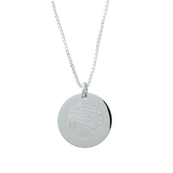 Silver Circle Fingerprint Pendant